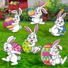 Easter Yards Signs Outdoor Bunny Lawn Signs with Stakes Bunny
