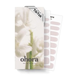 ohora Semi Cured Gel Nail Strips (N Glazed Glow) - Works with Any UV/LED Lamps, Salon-Quality, Long Lasting, Easy to Apply & Remove - Includes 2 Prep Pads, Nail File & Wooden Stick