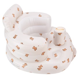 Baby Sit Up Chair, Baby Inflatable Seat for Babies, Baby Seats for Sitting Up Beautiful Prints 22.4 X 18.9 X 13.8in Multifunctional PVC Material for Learning Eating Dinner Chair (Love Bear Pattern)