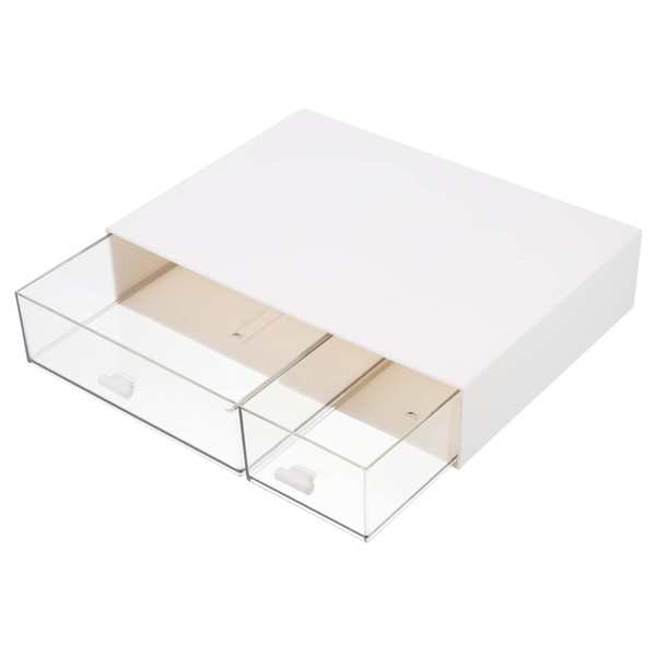 jojofuny Stackable Drawer Storage Box 2-Drawer Desktop Organizer for Stationery