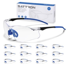 Clear Safety Glasses 12 Pack, Protective Eyewear UV Protection ANSI Z87.1, Safety Goggles Scratch & Impact Resistant, Eye Protection with Nose Pads for Men & Women Construction, Shooting, Lab Work