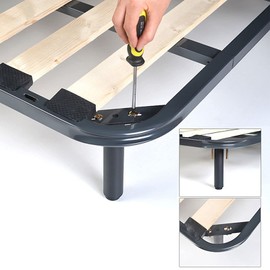 Bed Adjustable Legs, Metal Furniture Support Legs Foot Retractable Heavy Duty Bed Center Frame Slat Support Leg,Suitable for Cabinet Sofa Bed Frame Replacement Parts 1 Pcs（7inch -13inch） (Black)