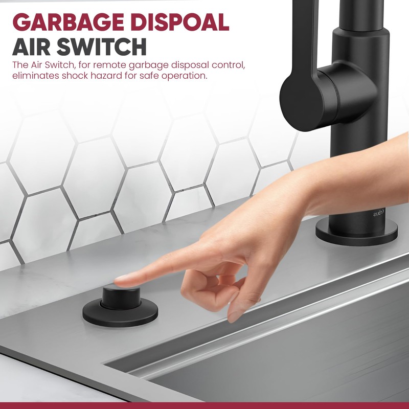 Westbrass RASB-2RB3-07 Sink Top Waste Disposal Air Switch and Dual