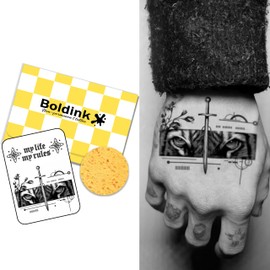 Boldink Temporary Tattoos, semi permanent tattoos, 15-day long lasting tattoo sticker, waterproof and anti-reflective, unique design(Holy Sword Tiger Eyes)