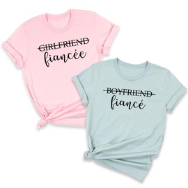 Fiancé and Fiancée Matching Couple Shirts, Engagement Gift for Newly Engaged, Wedding Proposal Outfit, Boyfriend Girlfriend to Fiancé Fiancée Shirts, Pack of 1
