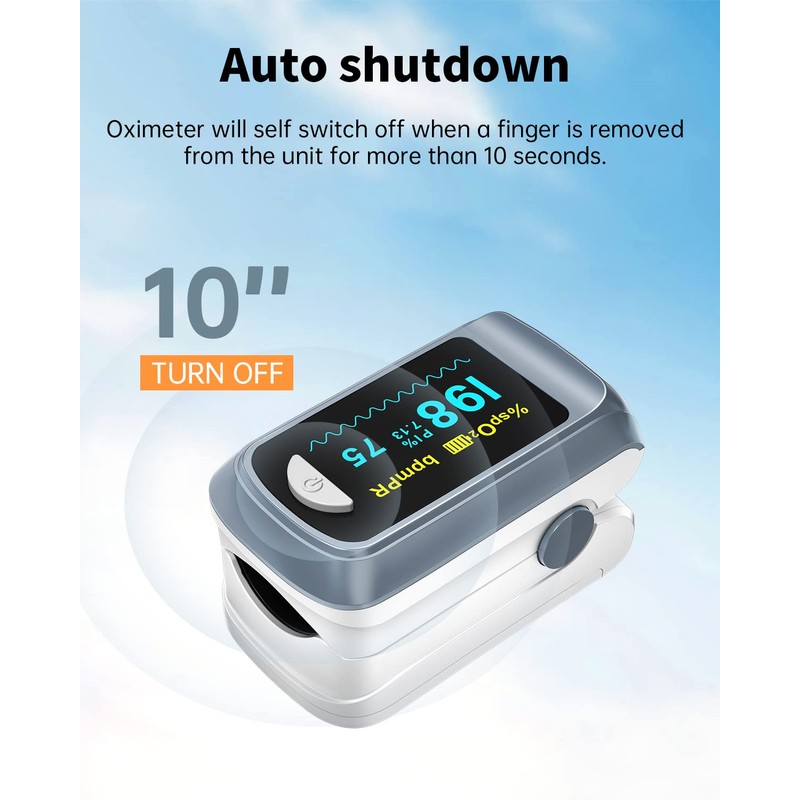 Fingertip Pulse Oximeter Blood Oxygen Saturation Monitor Pulse Ox, Heart