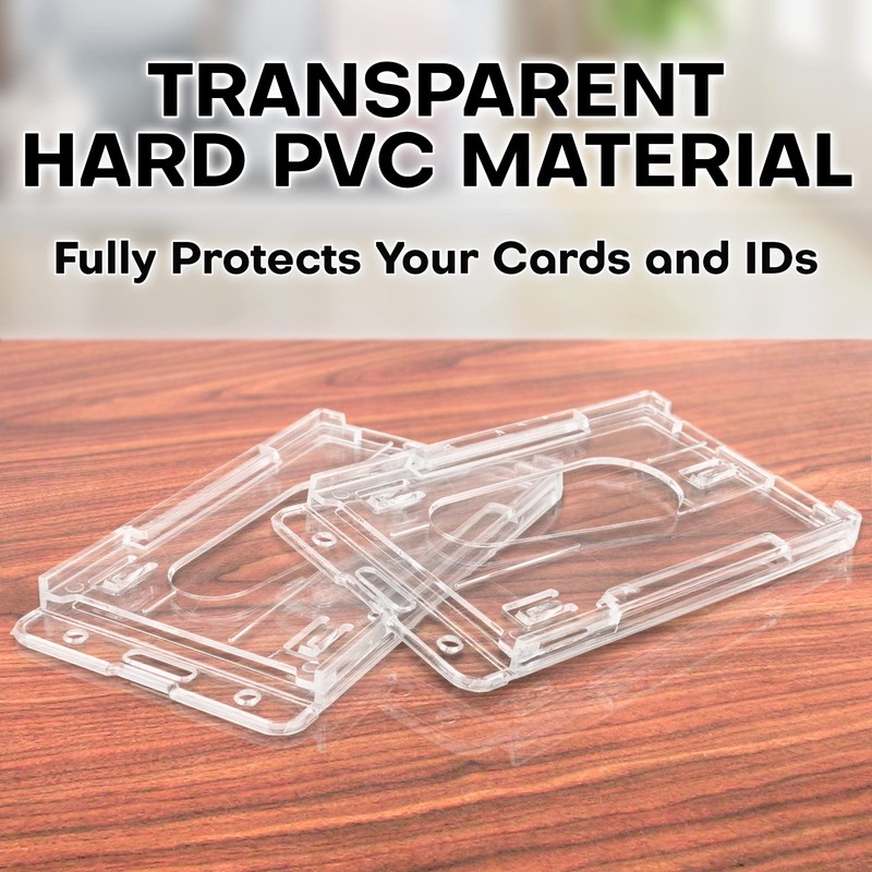 Mifflin Rigid ID Name Badge Holders (Clear, Vertical 3.35x2.1 inch,