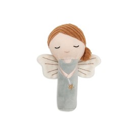 Jollein Rassel Baby Fairy – Lovely Birds – Weiche Fee mit Glöckchen & Weichem Griff – Baby Spielzeug zur Förderung von Motorik & Sinne – Perfekt für Kleine Hände – Seegrün