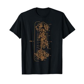 Click Clack Threads Mechanical Keyboard Key Patent Design Drawing T-Shirt