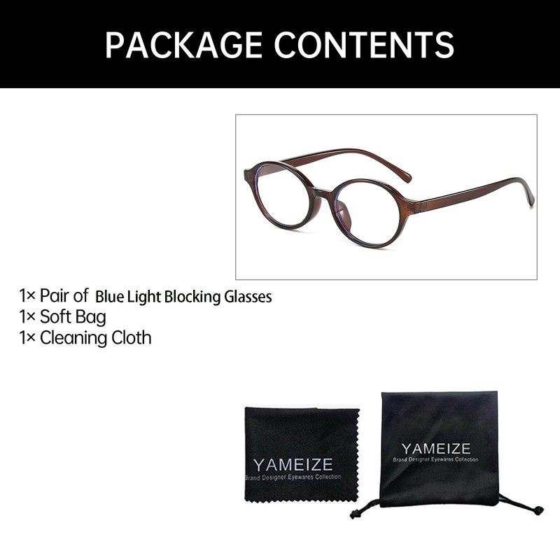 YAMEIZE Ovale Blaulichtfilter Brille für Damen Kleine Ovale Blaulichtfilter Brille