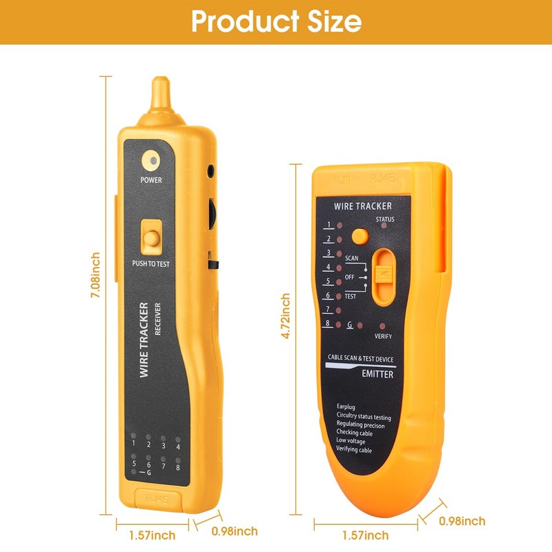 Cable Tracer Ethernet Network Cable Tester RJ45 RJ11 - Wire