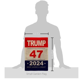 Trump Flag 46 Burlap Garden Flag Patriotic Vote Keep America President Republican Party United State American Election House Banner Small Yard Gift Double-Sided, Made in USA