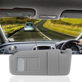 Piodelo 74320-35A91-B1 Sun Visor Driver Side Front Left with Vanity Mirror Fit for Toyota 4Runner 2010-2023, Replaces 74320 35A90 B1, 7432035A90B1- Gray