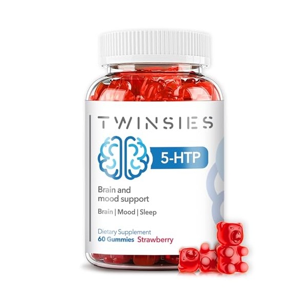 5-HTP Gummies 200mg with L-Tryptophan Supplement for Brain, Mood Stabilizer