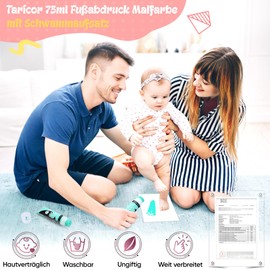 75 ml Non-Toxic Paints DIY Baby Handprint for Newborn Gift Stamp Children, Art Finger Paints for Home School (75 ml Mint Green)