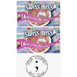 Swiss Miss Unicorn Marshmallows Hot Cocoa Mix, 1.38 oz, 6-Count (Pack of 2), Your Journey Isn't Over; sticker and reusable coffee stirrer