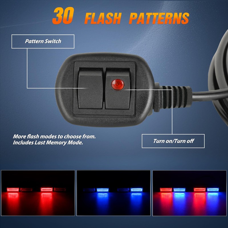 Nilight 40LED Blue Red Emergency Strobe Traffic Advisor Light Bar