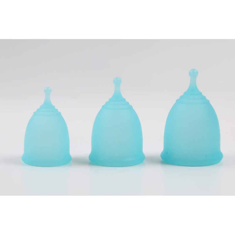 Nopra Cup ボール型 洗浄カップ付き 月経カップ ノプラカップ (Bシーブルー, Lサイズ)