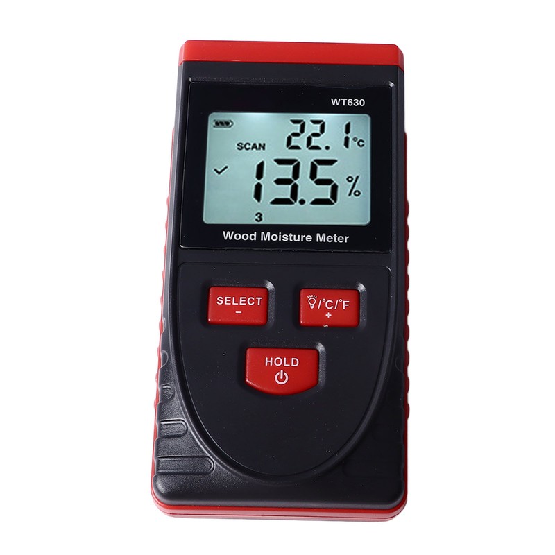 Wood Moisture Meter High Accuracy Non Destructive Backlit Display Wood