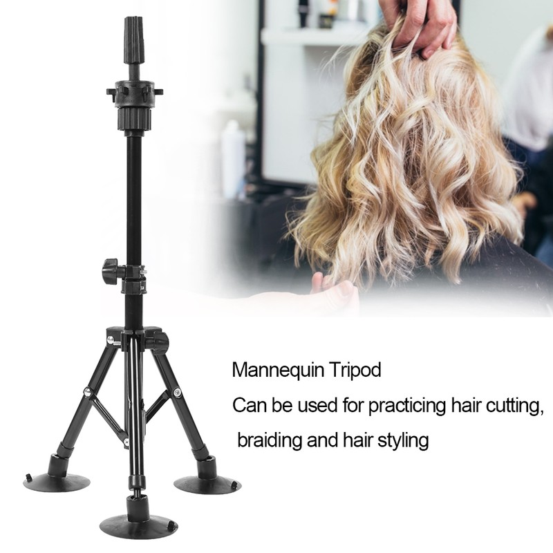 Wig Head Stand Mannequin Tripod Hairdressing False Head Mold Stand