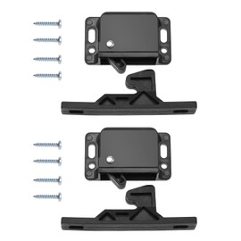 EMSea 2 x Cabinet Door Lock with 8 Screws Caravan Drawer Locks Caravan Door Holder Accessories for Cupboards Sliding Doors Home Kitchen Black