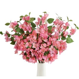 12 flores artificiales de buganvillas de seda de 80 cm, tallos de buganvillas trepadora glabra, ramificaciones de árbol de flores para decoración del hogar, jardín, mesa de boda, centro de