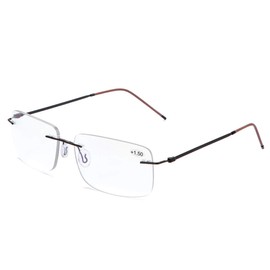 Randlose Progressive Multifokal-Lesebrille für Frauen Männer Titanlegierung Federscharnie Multifokus-Lesegerät Fokus Glaser Intelligenter Zoom Nah Fern Dual-Use-Brillen Blaulichtfilter Computer Brille