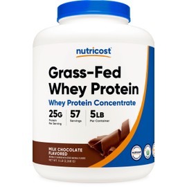 Nutricost Grass-Fed Whey Protein Concentrate (Chocolate) 5LBS - Undenatured, Non-GMO, Natural Flavors…