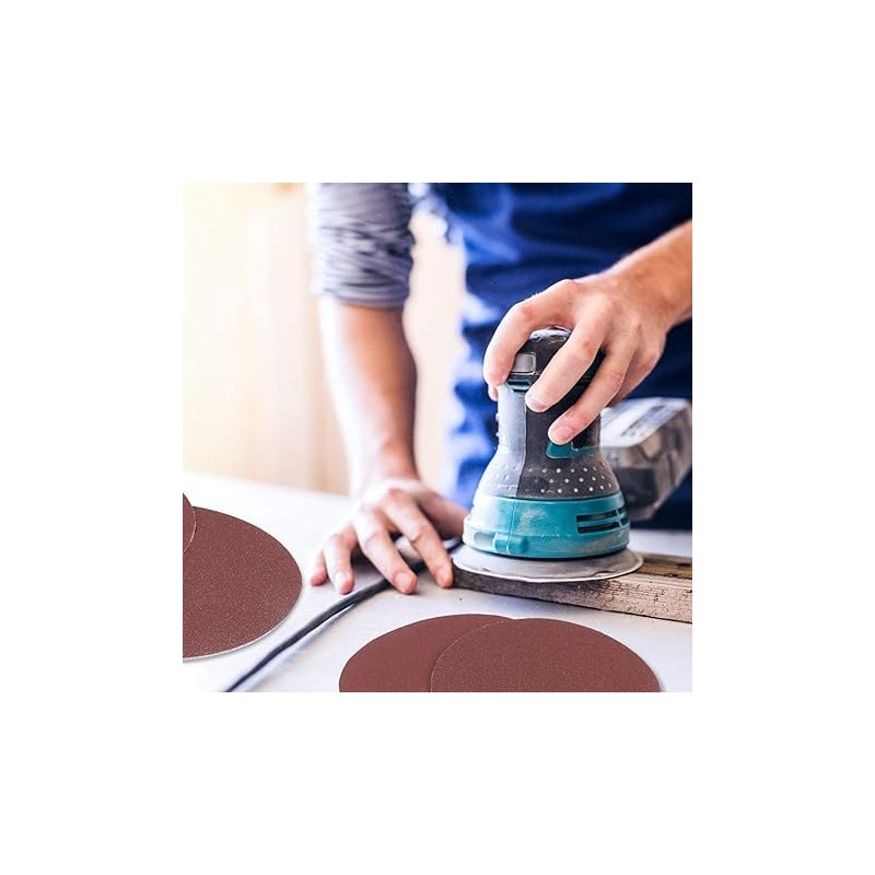 150mm Hook-and-Loop Sandpaper, 40Pcs 6 Inch Sanding Discs Pads 80