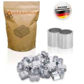 Dreamprint 10 x Rope Clamps Set 6 mm Press Clamps, Choke Clamps, Rope Connectors with Double Sleeves for Expander Rope, Tarpaulin Rope and Rubber Rope