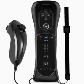 SONVIEE Wii Remote Controller und Nunchuck Joystick Ersatz Fernbedienung für Wii mit Silikonhülle und Handgelenkschlaufe Kompatibel mit Wii, Ohne Motion Plus