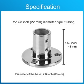 ODYSUNRAL Marine Grade Boat Hand Rail Base, Sturdy, Versatile Application, 316 Stainless Steel Round 90 Degree Base Rail Fitting for 7/8 inch Tube(2-Pack)