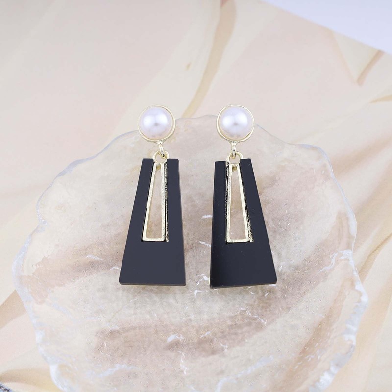 TseanYi Boho Acrylic Square Dangle Earrings Vintage Pearl Studs Earrings