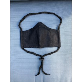 Denim Cotton Face Mask with Pocket Layer  / Reuseable with Length Adjustment