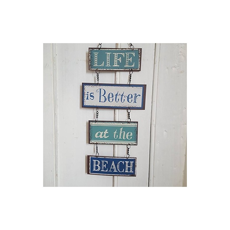 Life Is Better At The Beach Hanging Vintage Design Metal
