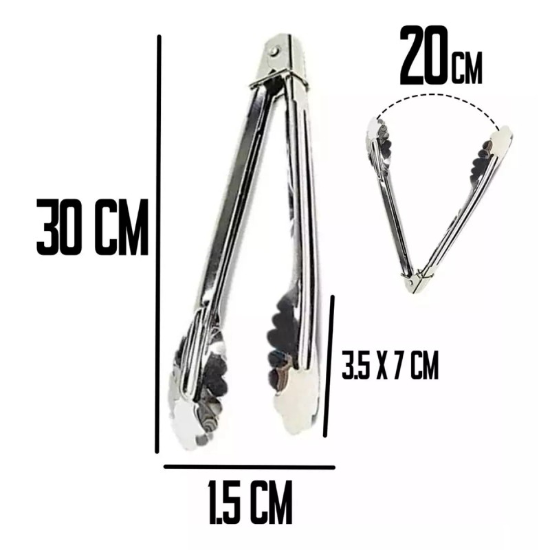Strong Pinzas De Cocina Tenazas Ergonómicas Acero Inoxidable 5 Pzs