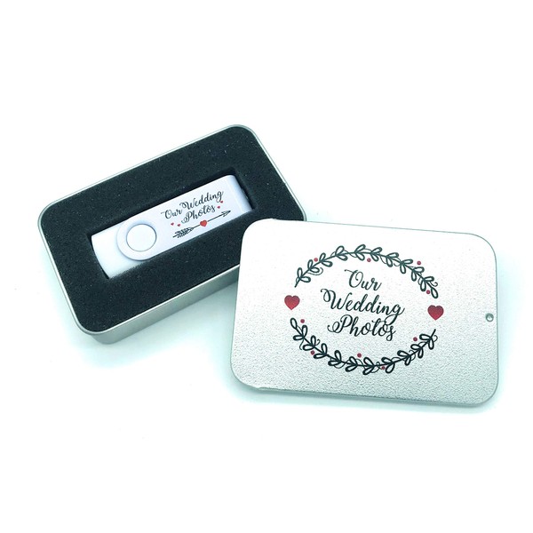 Our Wedding Photos 32gb White USB Flash Drive Memory Stick