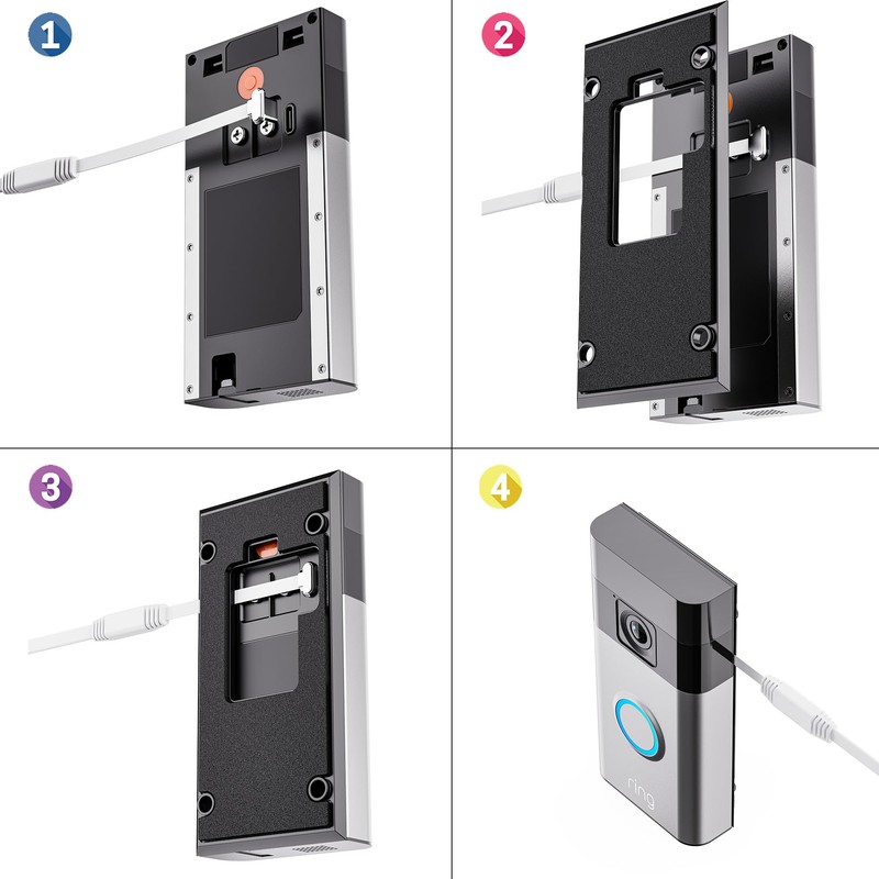 Upgraded，Power Adapter and 24.9ft/7.6m Type-C Power Charging Cable for Ring