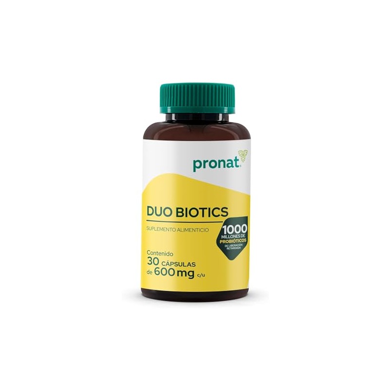 PRONAT | Probióticos Duo Biotics, Suplemento Alimenticio, con Prebióticos, 30
