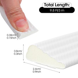118" Wedge-Shape Foam Window Stripping Door Seal, Noise Cancelling Window Inserts Soundproofing Insulation Tape, White Self Adhesive High Density Foam Sealing Strip for Large Gap Doors and Windows