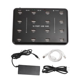 USB2.0 Hub, 16 Port USB2.0 Hubs, U Flash Disk Testing Duplicator Copier Powered USB Splitter, for USB Flash Drives, Card Reader, Memory Cards, Mobile Hard Drives (US Plug)