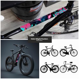 BIKE-label Bike Tuning Sticker Cyber Catgirl Anime Design for Frames of E-Bike & Scooter X400178VA