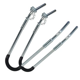 Ladder Stabilizer for Roof, Ladder Standoff Brackets with Foam Elbows and Anti-Shedding Device, Silver