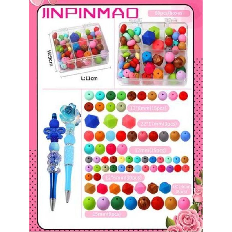 【B170】 Beads for DIY Projects: 15mm Round, Mixed Color, 30Qty