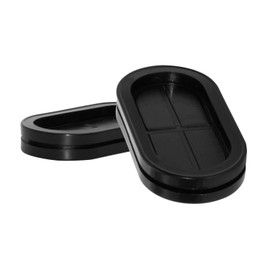 Flyshop Black 25 x 40mm, 1" x 1-9/16" Oval Rubber Grommets, Synthetic Rubber Grommet Wire Protection Firewall Hole Plug, Double-Sided, 4-Pack