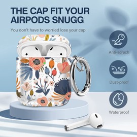 for Airpods Case Cover, Shockproof Cover with Keychain for for Airpods 1&2 Wireless Charging Case Accessories Suitable for Women Men [Front LED Visible]