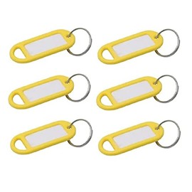 Merriway BH02564 (20 Pcs) Yellow Key Ring Luggage Tags with Labels - Pack of 20 Pieces