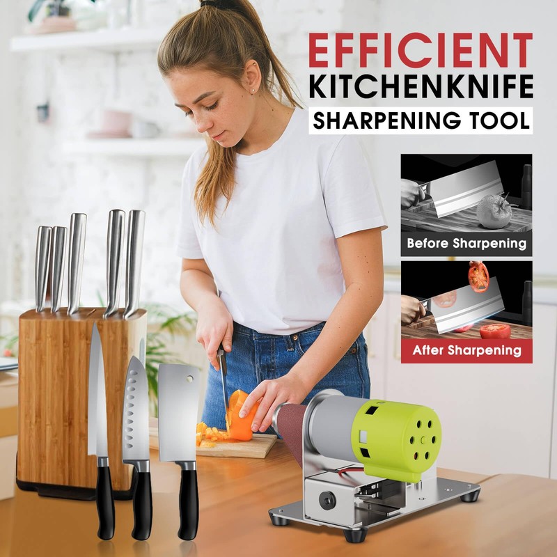 Electric Knife Sharpener, 7 Adjustable Speed Mini Belt Sander, 15