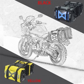 WILD HEART Waterproof bag Motorcycle saddlebag 50L Tank bag Motor Side bag (Yellow)