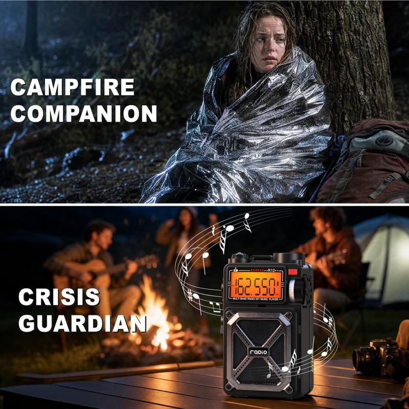 RunningSnail Solar Hand Crank Emergency Radio,NOAA Weather Alert, AM/FM/SW